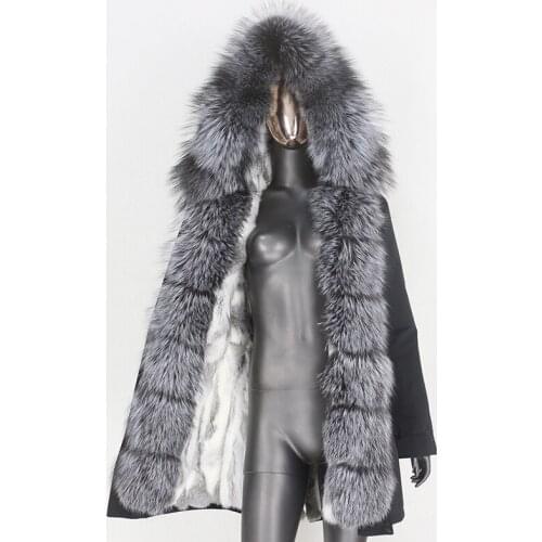 BLUENESSFAIR 2020 Waterproof Winter Jacket Women Long Parka Real Rabbit Fur Liner Coat Natural Raccoon Fur Collar Warm Outwear