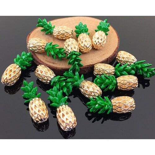 10 PCS Metal Surface Glaze Pineapple Shape 19*22mm Charms Pendant DIY Charms For Jewelry Making