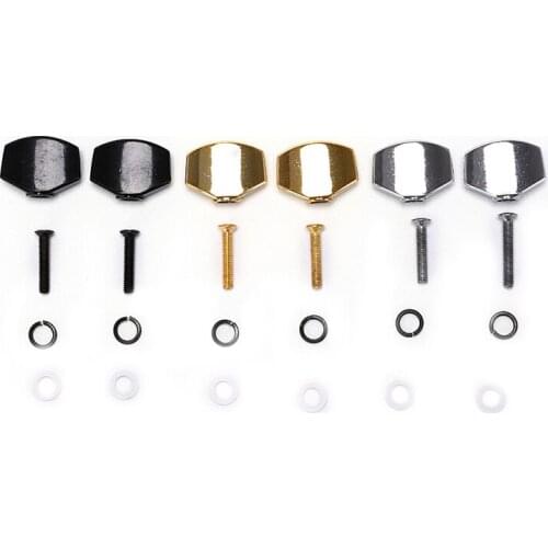 2pcs Replacement Buttons Knobs Handle Small Oval Metal Guitar Tuning Pegs Keys Tuners Machine Heads