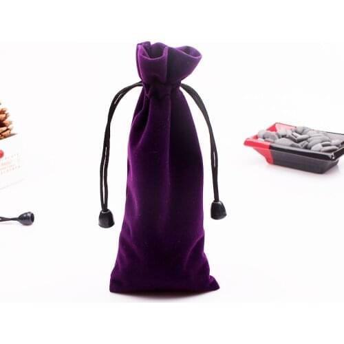 20pcs 7.5x18cm Purple Velvet Bag Jewelry Gift Package Bag Cosmetic Christmas Boutique Packaging Velvet Gift Bags Pouches