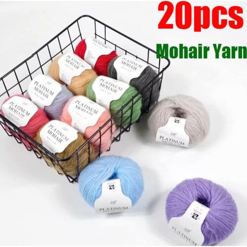 20pcs Long Plush Cashmere Mohair Yarn Anti-pilling Fine Quality Hand-Knitting Thread for Cardigan Scarf Suitable for Woman