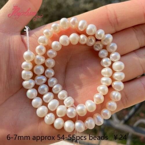 5-5.5mm Nearround White Black Freshwater Pearl Beads Loose Natural Stone Beads For DIY Necklace Bracelats Jewelry Making Str 15"