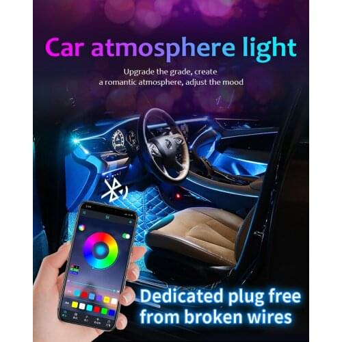 5 in1lights 8M RGB car fiber optic atmosphere lamps App Control car Interior light ambient light decorative board door
