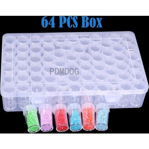64/128 grid plastic box storage box medicine box diamond painting storage box embroidery storage box jewelry accessories tools