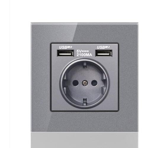 DepoGuye EU Standard Glass Panel Electrical Sockets, USB Wall Sockets, Sockets with USB for Home, Russian 220v Usb Sockets