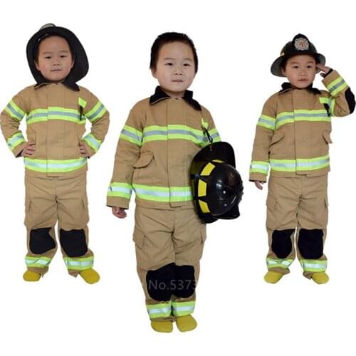 Kids Fireman Uniform Halloween Christmas Party Cosplay Costumes Boys Firefighter Sam Police Wear Performance Engineer Clothing
