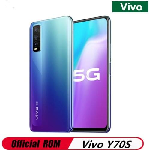 DHL Fast Delivery Vivo Y70S 5G Cell Phone 6.53" 19:5.9 Full Screen 48.0MP+16.0MP+8.0MP+2.0MP 4 Cameras SA+NSA Dual 5G Phone