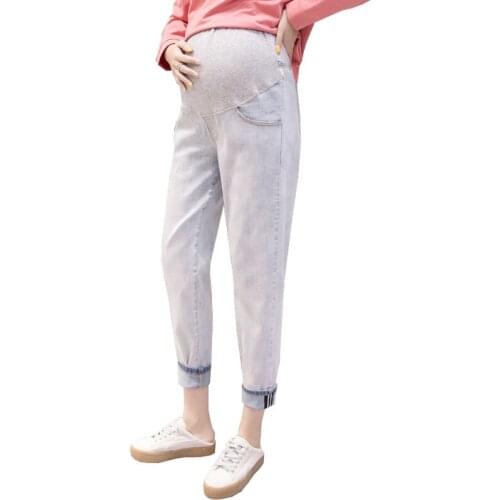 Boyfriend Pants Maternity Jeans For Pregnant Women Denim Trousers Loose Casual High Waist Abdominal Pants Jeans Pregnancy Clothe