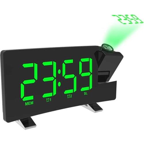 FM76-108 band radio Clock Digital 8 inch LED Projector Projection Snooze Alarm Clock Radio Timer Backlight 3W speakers home