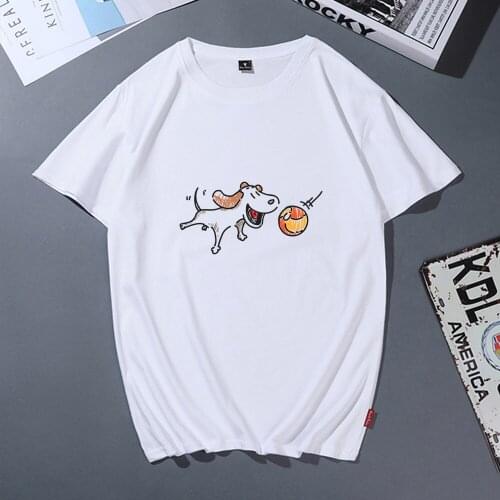 Harajuku Retro T Shirt Women Funny Cartoon Short Sleeve T Shirt with Dogs 90s Aesthetic T Shirt Summer Female Itself T-shirt