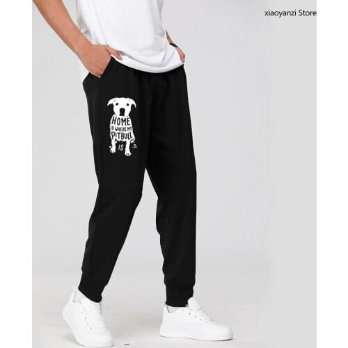 Home Is Where My Pitbull Is Quote Xmas Christmas Funny Christmas Mens Sweatpants Men Women Sports Trousers Fitness Long Pants