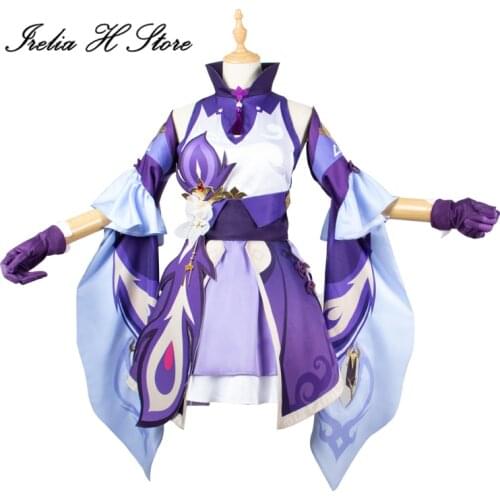Custom made/size Keqing Genshin Impact Keqing Cosplay Costume Halloween costumes dress female