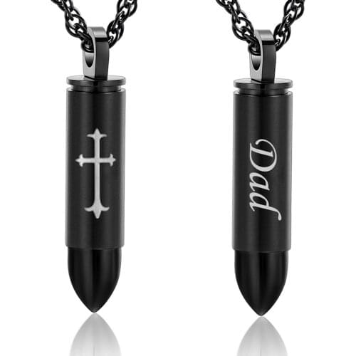 Cremation Jewelry Bullet Urn Ashes Necklace for Women Men Cylinder Keepsake Memorial Locket Pendant Ashes Holder
