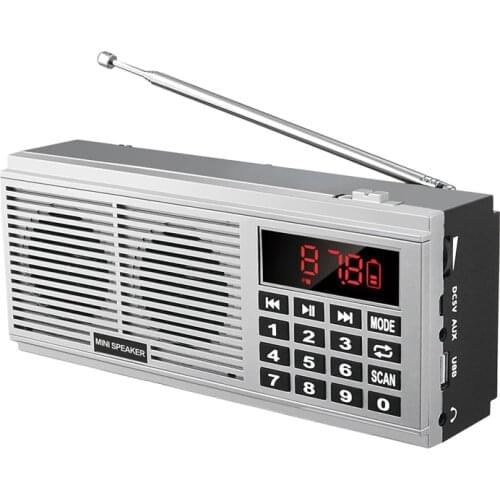L-518 Multi-function Digital MP3 Music Player Speaker Mini Portable Auto Scan FM AM MW Radio Receiver
