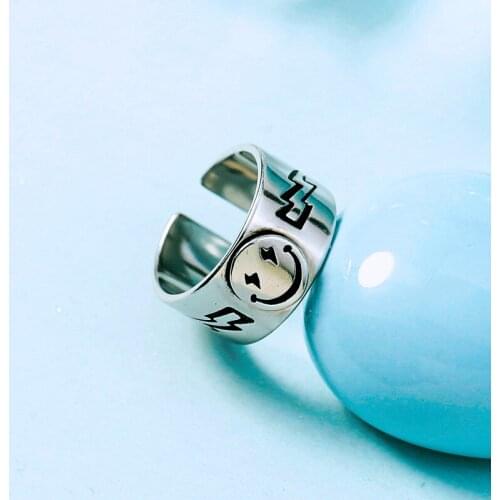 Fashion Female Smile Face Finger Rings For Women Lover Wedding Jewelry Party Trendy Statement Rings Wholesale