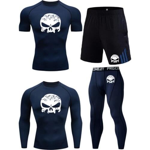 Mens Race Suit Gym Suit Mens Sports T-Shirt Mens Tight Pants Mens Casual Pants Boxing Suit Brand Mens Fast Drying Clothes