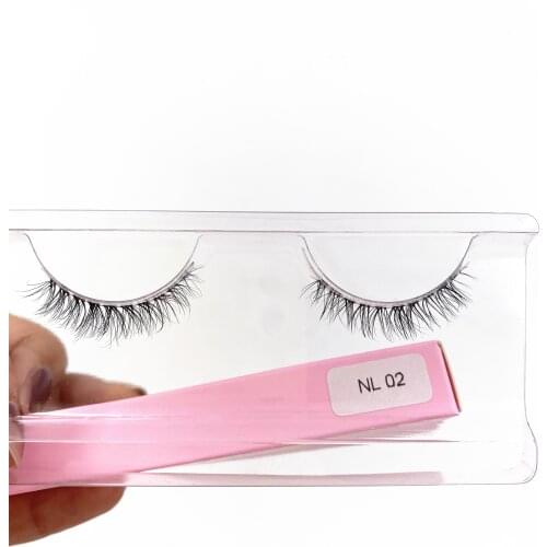 NL Mink Eyelashes 10 pair short lash Crisscross Transparent Band False Eyelashes Dramatic Lashes Handmade Clear Band Eye Lashes