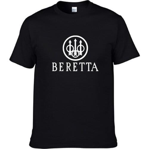 2021 summer mens new BERETTA printed short-sleeved mens cotton Harajuku top casual mens sports T-shirt