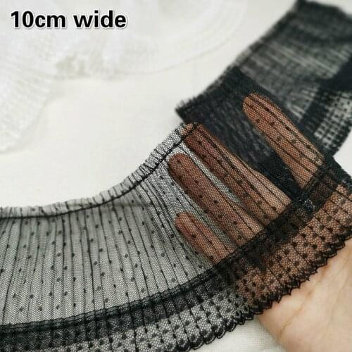 New Organ Pleated Mesh Yarn Spot Lace DIY Ms. Girls Clothes Neckline Cuffs Body One-piece Skirt Decorative Fabric Shawl Material