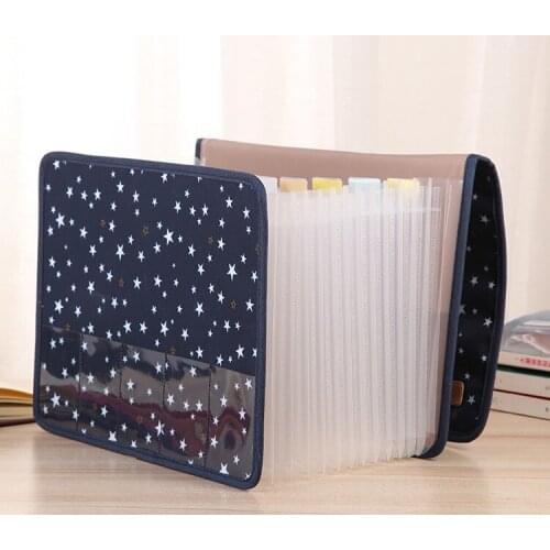 File Folder Folders for Documents A4 Large-capacity 12 Pockets Portable Filing Cabinet Expandable Briefcase Office Accessories