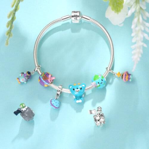 100% Real 925 Sterling Silver Charms Pendant Interstellar Exploration Series Silver Beads for Original European Bracelet Jewelry