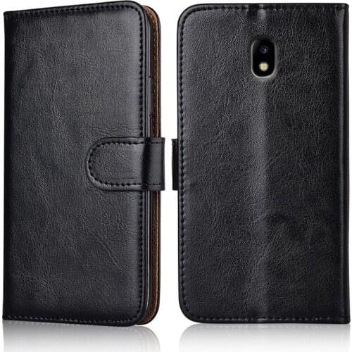 Luxury Flip Book Leather Case for Samsung Galaxy J7 V 2018 Stand Wallet Phone Bags Cover with Strap