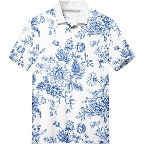 Lapel short-sleeved Polo Shirt 3D Print Summer Breathable Casual Tops Sports Polo Homme One Piece Production Polos Hombre