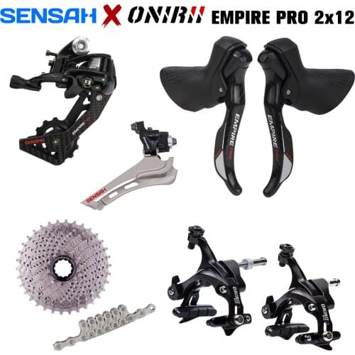 SENSAH EMPIRE PRO 2x12 Speed, 24s Road Groupset, R/L Shifter + R/F Derailleurs + Cassette / Chains / Brake, Carbon Fiber NEW