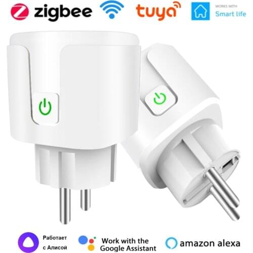 16A Wifi Tuya Smart Socket EU Power Plug APP Mornitor Energy-saving Switch Timer Home Automation Support Alexa Google Home Voice