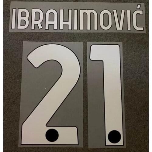 Super A 2020-21 AC HOME AWAY IBRAHIMOVIC 11 KAKA Number Printing Font, Hot stamping Patches Badges