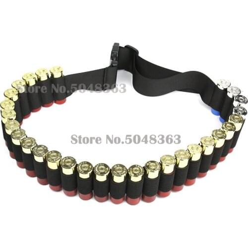 Tactical 12 GA Shot gun Shell Bandolier Belt Airsoft 29 Rounds Shotshell Hunting Ammo Holder Shoulder Belt 130cm