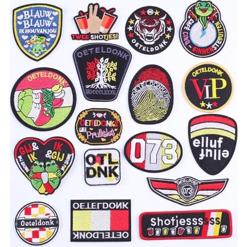 Iron on Patches for Clothes Embroidery Patch Sew on Patches Clothing Stickers Sewing Diy Oeteldonk Emblem Appliques Stripes I