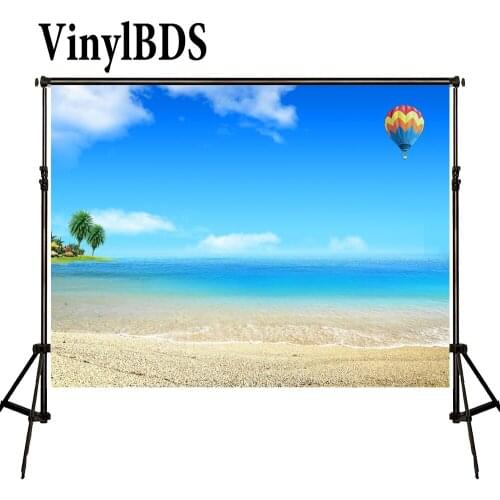 VinylBDS 10ft Photography Backdrops Beach Background Blue Sky Backdrop Summer Scenery Photo Naturism Children Photos for Studio