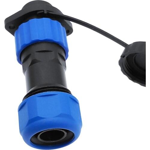 SP20 corrugated pipe waterproof connector 2 hole flange socket 1 pin 2 pin 3/4/5/6/7/9/12/14Pin IP68