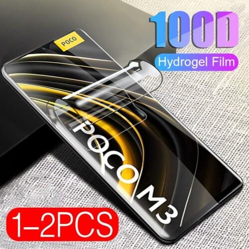 1-2PCS screen protector for Xiaomi POCO M3 front hydrogel film protective for Xiaomi POCO M3 M 3 POCOM 3 POCOM3 6.53“ glass film