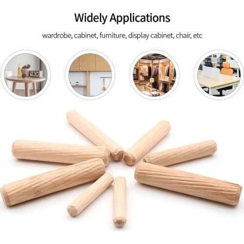 100pcs Dowel Wood Dowels Fluted Wooden Dowels Set of 100pcs Dowel Pins Fluted Pins for Furniture Cabinets M6 M8 M10