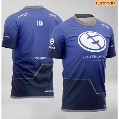2021 Mens and womens custom ID T-shirt custom name T-shirt CSGO Dota2 LoL Team Evil Geniuses EG jersey fan game T-shirt