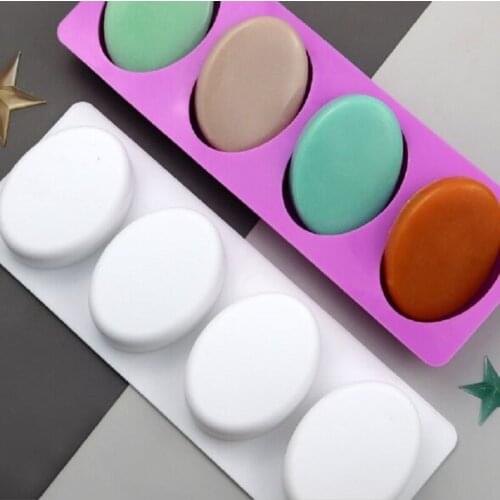 4 cavity oval silicone cake molds Moon cake DIY bread mold Kitchen baking supplies Handmade essential oil soap mold