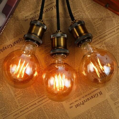 4W AC220 E27 Warm white light Retro light bulb Glass incandescent lamp for Household Living dining room and commercial use 1pcs