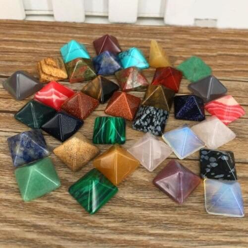 7 Pcs/Lot Chakra Pyramid Stone Set Crystal Healing Chakra Set Gift Home Decor Crafts Random Random Color