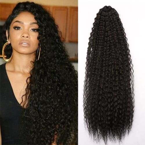 Afro Kinky Curly Crochet Braids Hair Soft Synthetic Hair Ombre Crochet Braiding Hair Extensions Marly Hair For Women Black Hair