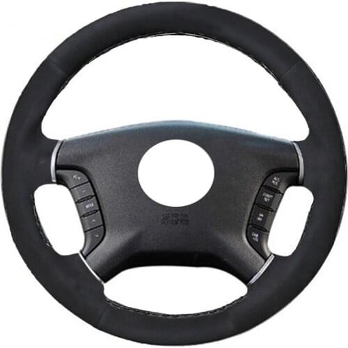 Black Alcantara Material Suede Leather Car Steering Wheel Cover for Mitsubishi Pajero 2007-2014 Galant 2008-2012