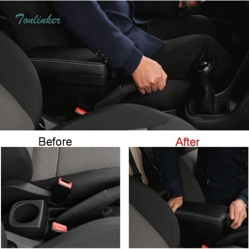 Tonlinker Cover case stickers For VW Volkswagen Polo 2011-17 Car Styling 1 Pcs ABS Plastic Center Handbrake Modified Armrest
