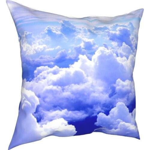 White cloud printed pillowcase like cotton candy beautiful scene of nature linen pillow case sofa home decoration pillow case