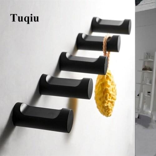 Black Wall mounted Brass simple Style clothes rack cloth hook wall hook Robe Hook Bathroom Hanger Accessories Hanger