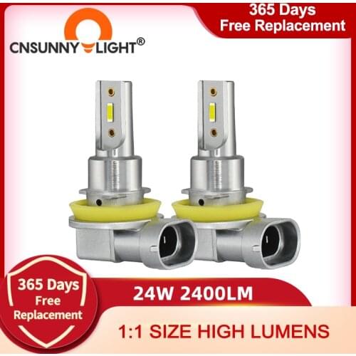 CNSUNNYLIGHT H8 H11 LED HB4 9006 HB3 H9 H16 Car Fog Lights H7 H4 Headlight Blub 2400Lm 6000K White 3200K Lemon Yellow Auto Lamps