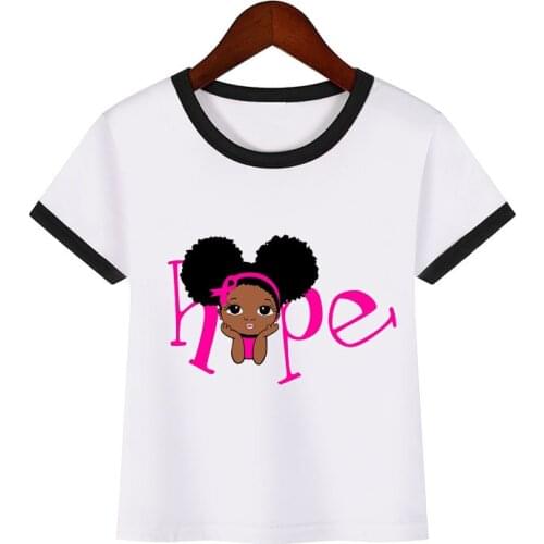 Hope little melanin princess print girl t-shirt top black girl magic kid tshirt black lives matter boys t shirts unisex clothes
