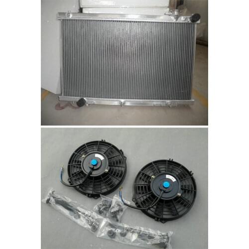 Aluminum Radiator + Fans 2003-2007 For INFINITI G35 G 35 3.5L COUPE SEDAN 2004 2005 2006