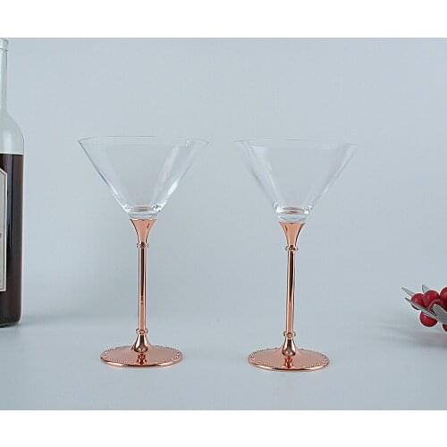 Crystal cocktail glass Martini cup champagne glass Marguerite bar dedicated triangular glass galvanized base