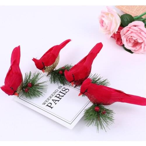 5pcs Fake Birds Simulation Feather Bird Christmas New Bird Decoration Craft Gardening Decoration Outdoor Garden Ornaments